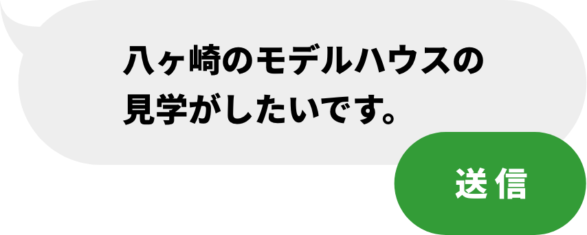 例：八ヶ崎のモデルハウスの見学がしたいです。送信